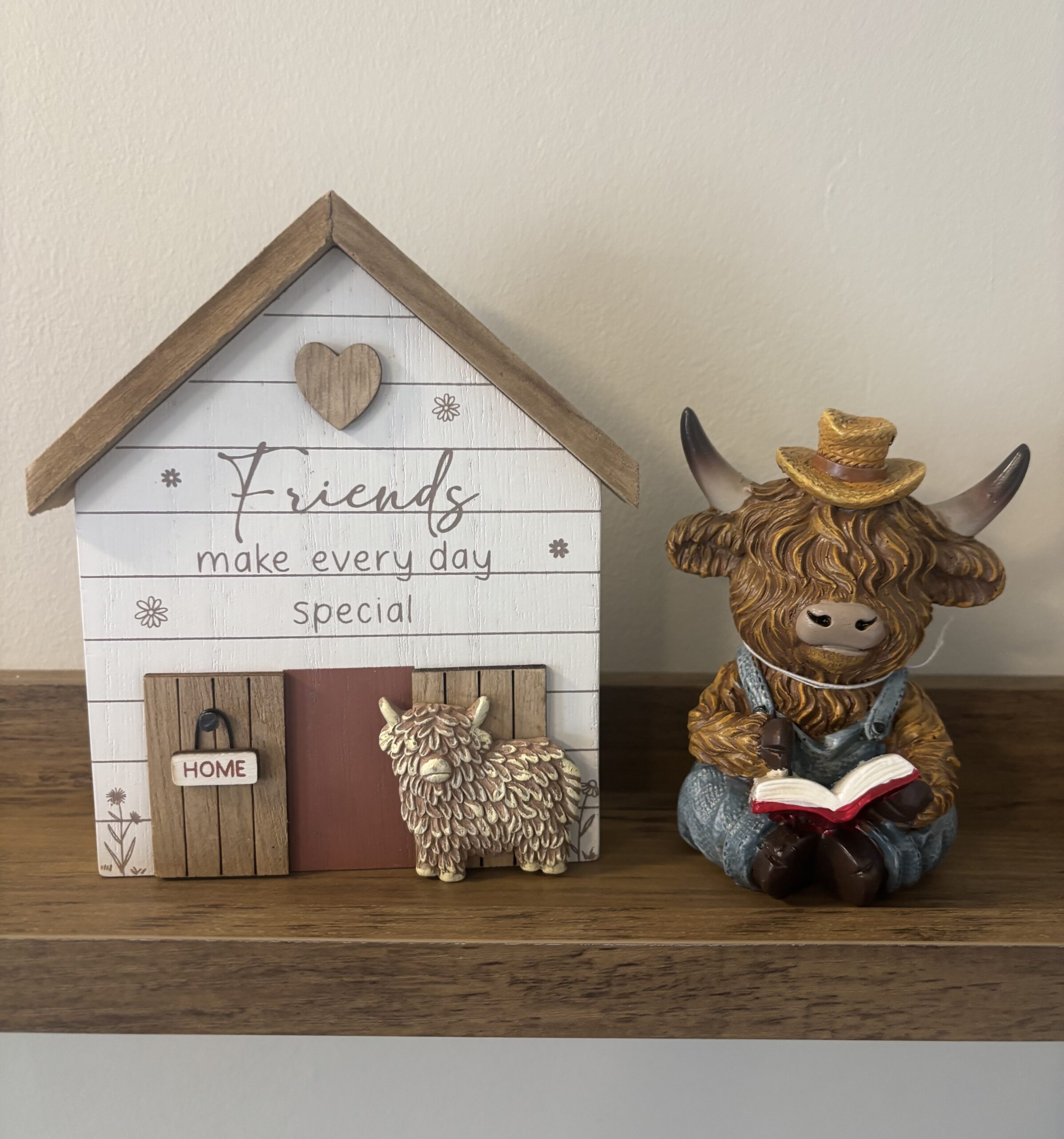 friend highland cow plaque