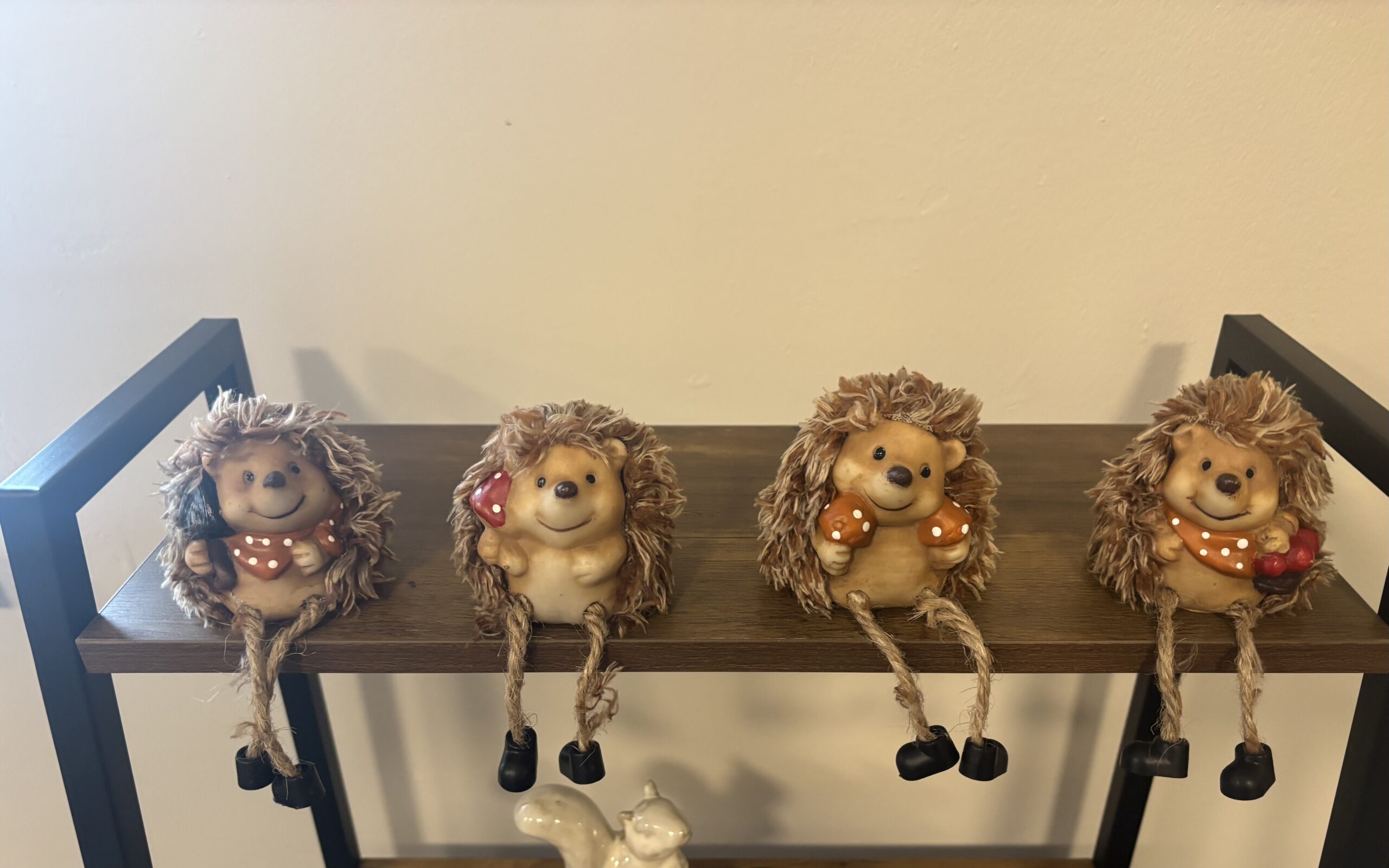 set of 4 hedgehog shelf sitters