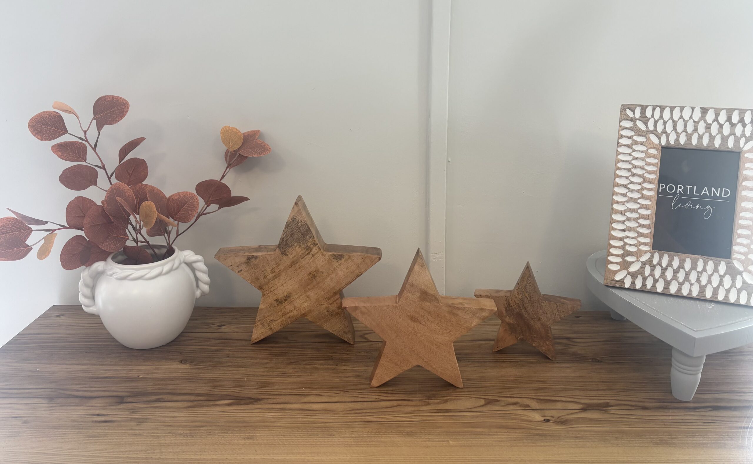 SET OF 3 MANGO WOOD STARS