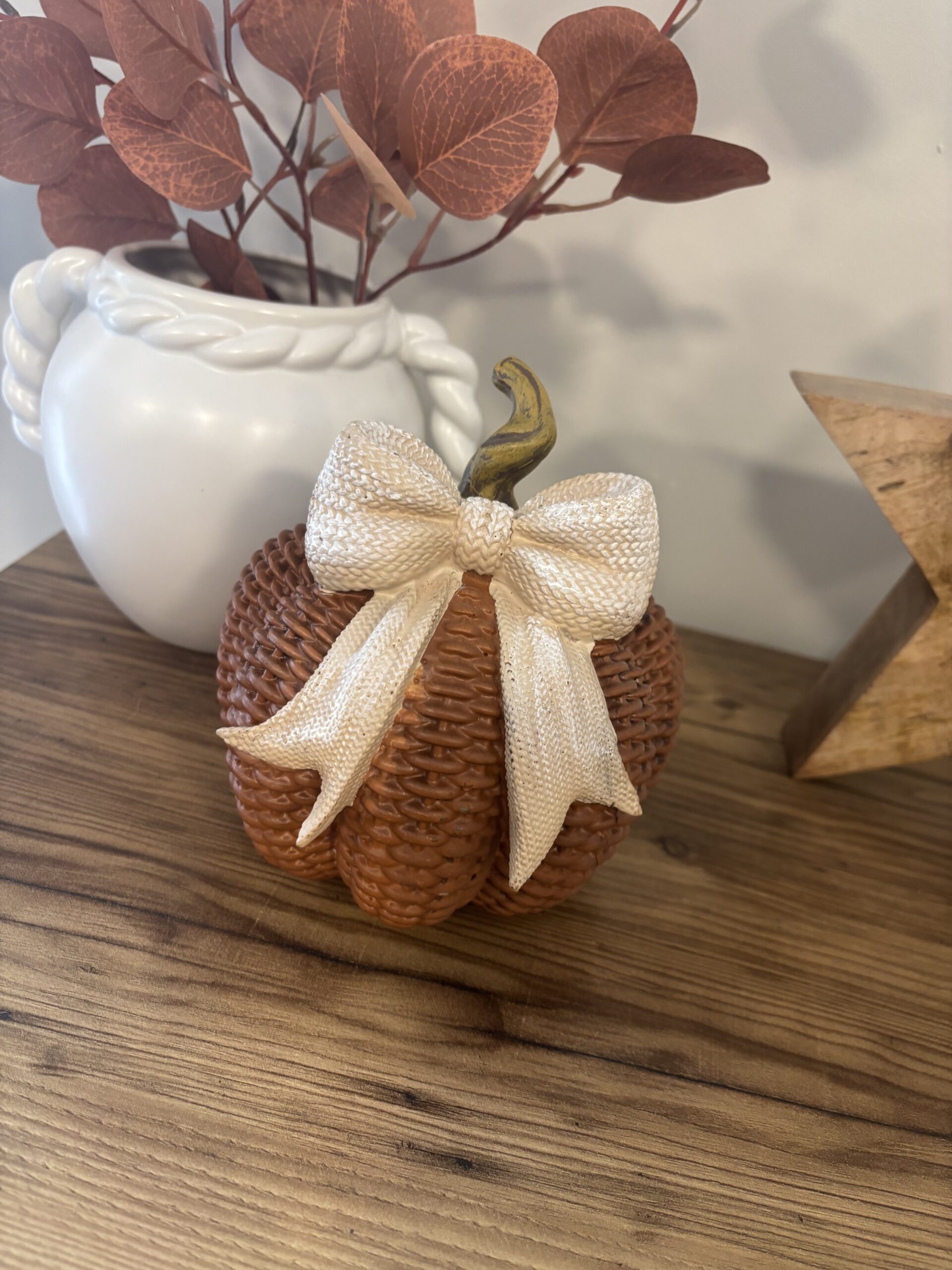 brown rattan pumpkin x 3