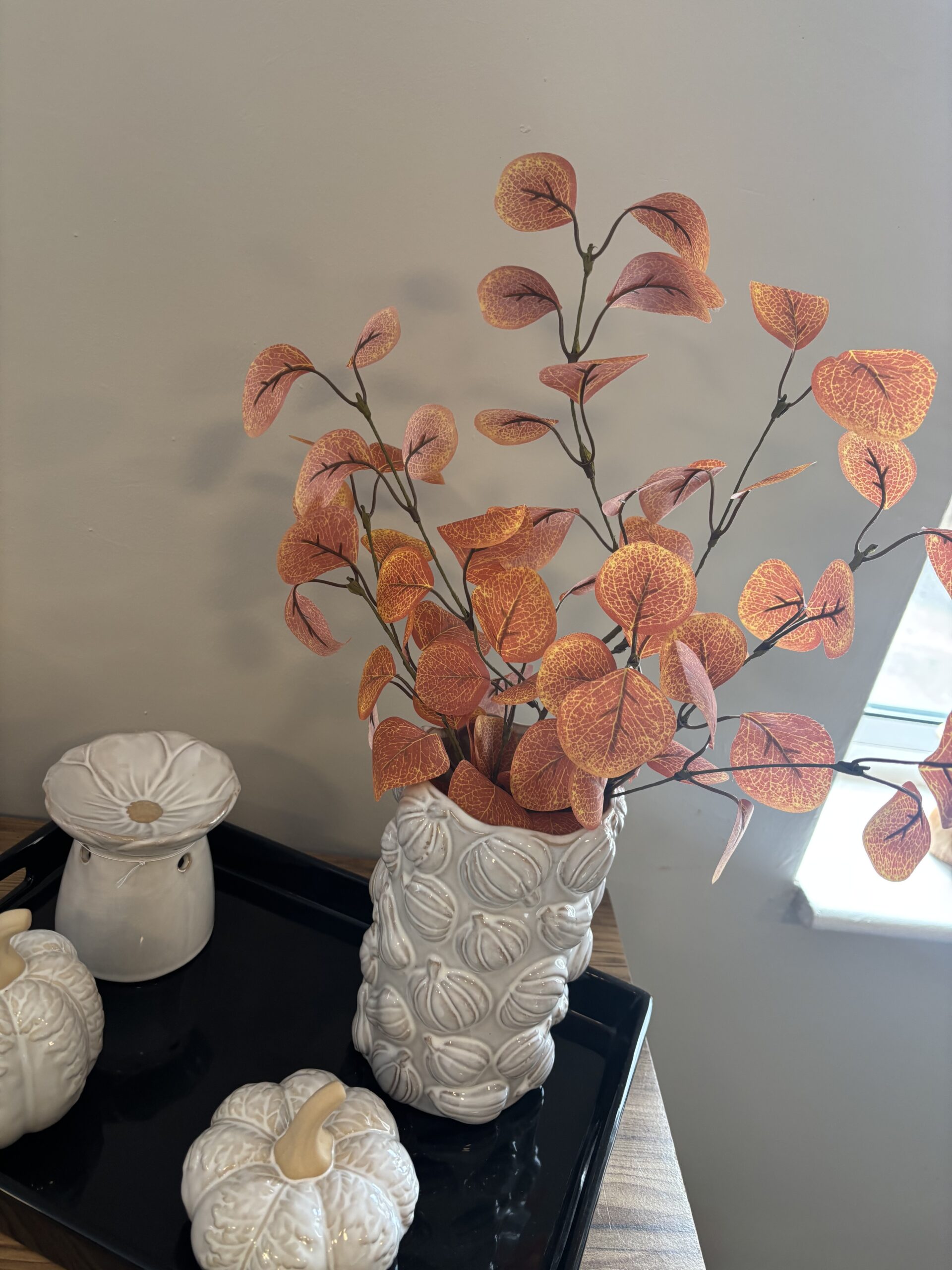 cream pumpkin vase