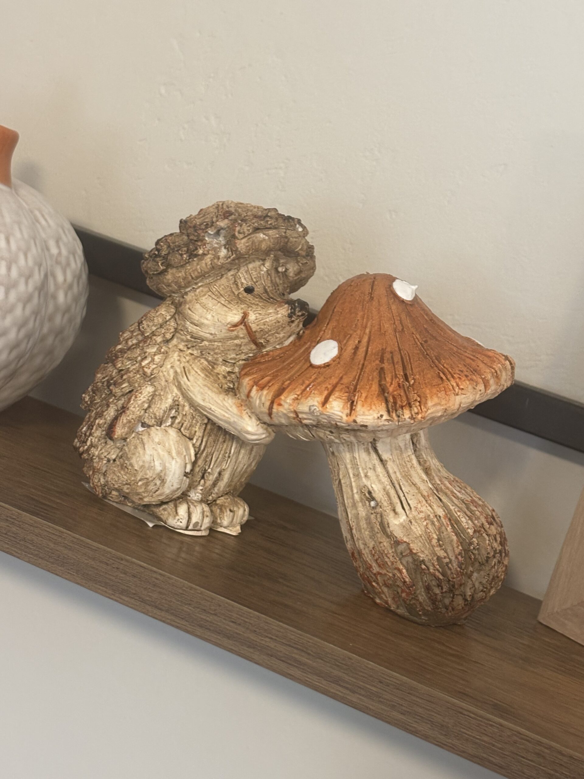 hedgehog pulling toadstool